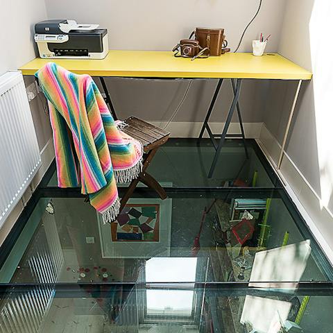 Working Over the glass floor