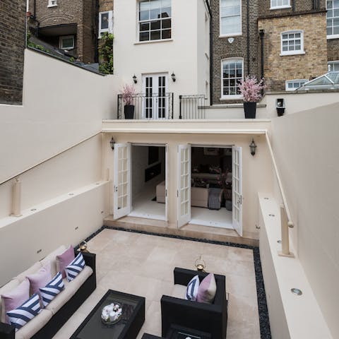 A gorgeous terrace with fireplace