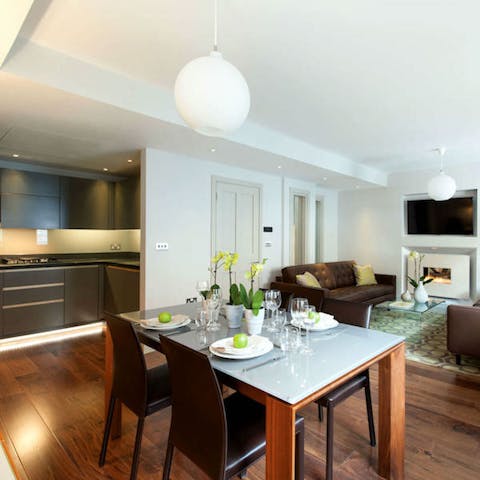 Open plan living and dining space