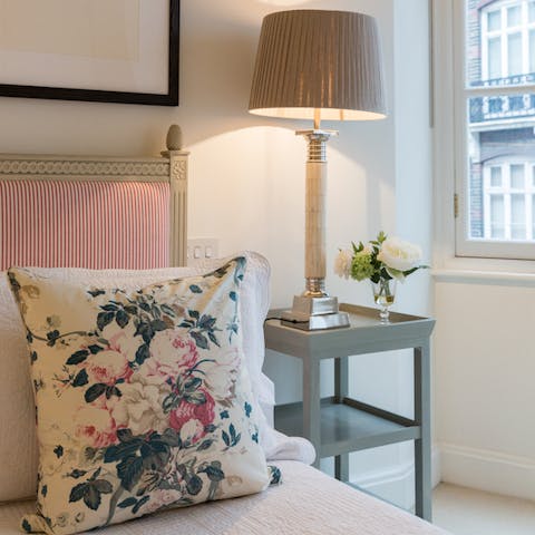 The beautifully dressed bedroom