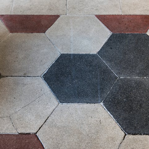 Hexagonal stone tiles