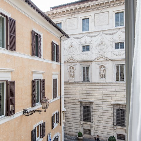 A view onto the square below