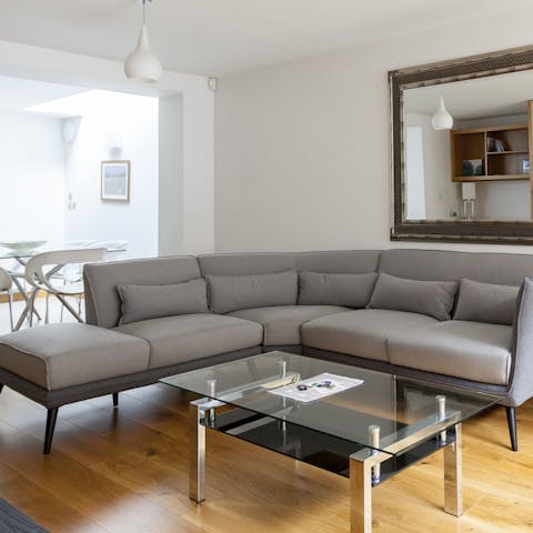 Relax on the L-Shaped sofa