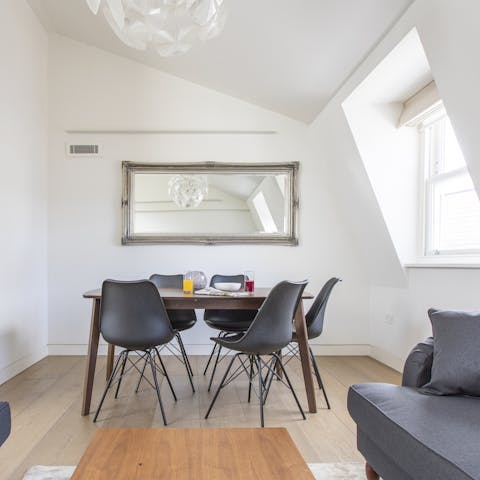 A bright dining area