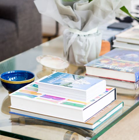 array of coffee table books