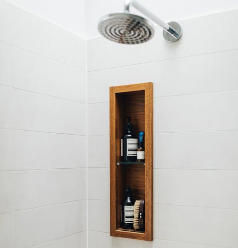 Enjoy the rainfall shower and luxury toiletries