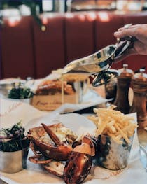 TRY THE WORLD FAMOUS BURGER & LOBSTER
