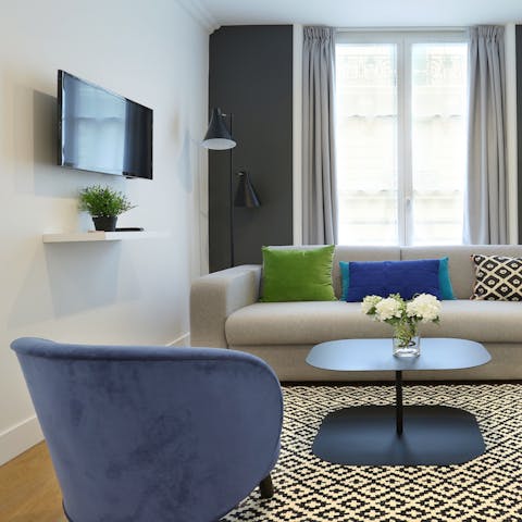 blue soft furnishings that add character