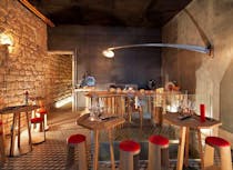 Drink wine and eat cheese in La Cave Brut