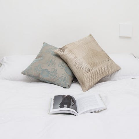 Winding down and reading in the cosy bed