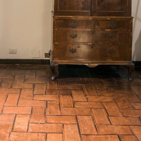 Terracotta floor tiles