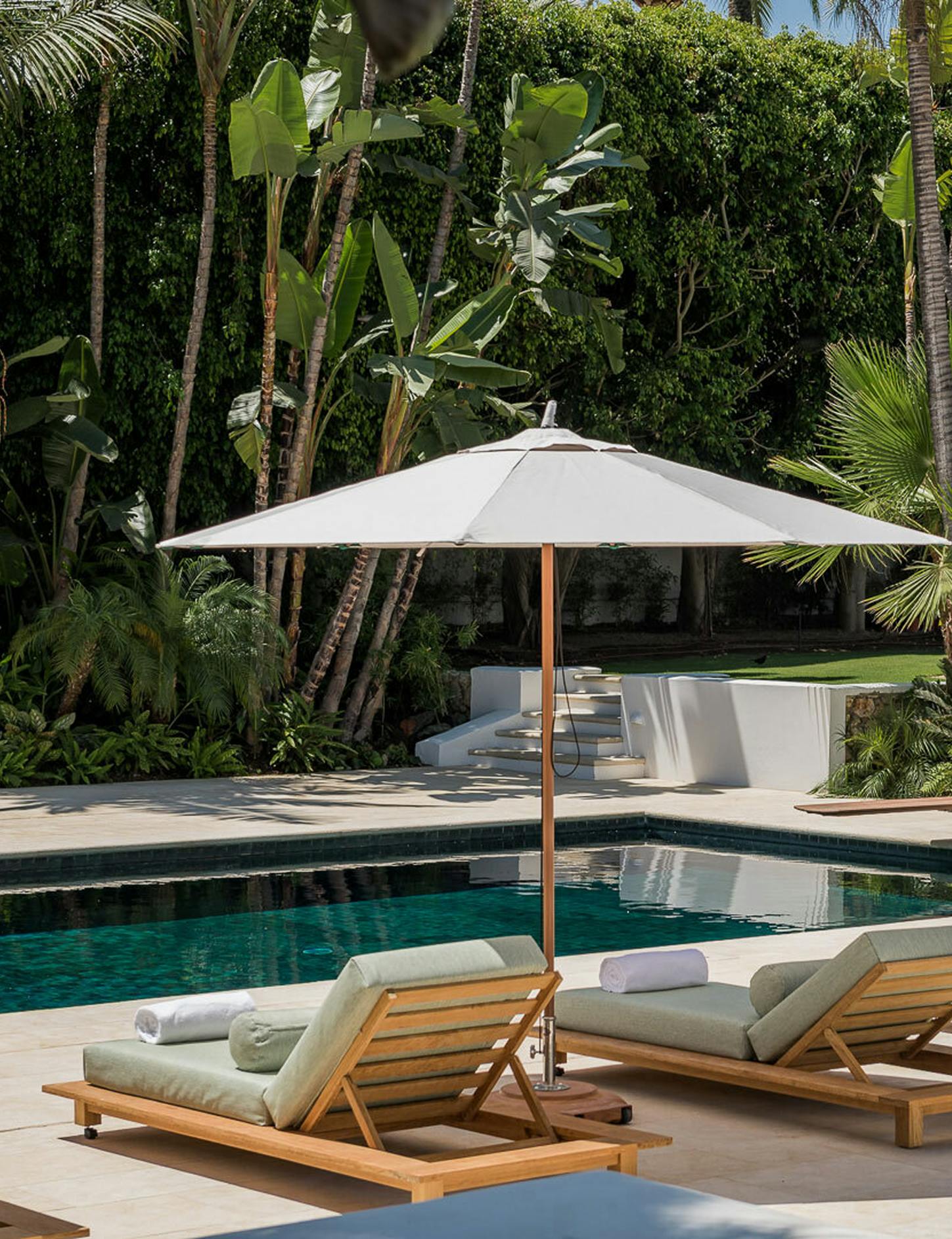 Pool-side scenary in Mallorca